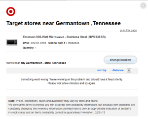 Oops! We're not yet at six sigma reliability yet :(